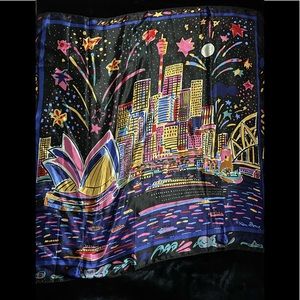 Beautiful Vintage Ken Done Silk Scarf